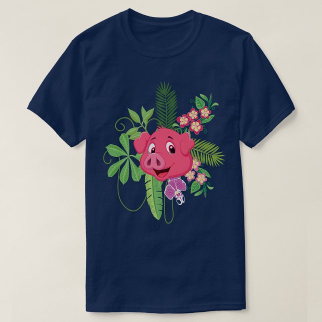 Cartoon Schweinefleisch I Niedlich Schweinefleisch T-Shirt (Design vorne)