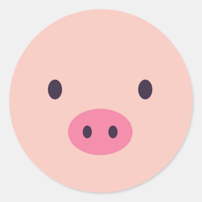 Cartoon Schweinekleber Runder Aufkleber (Vorderseite)