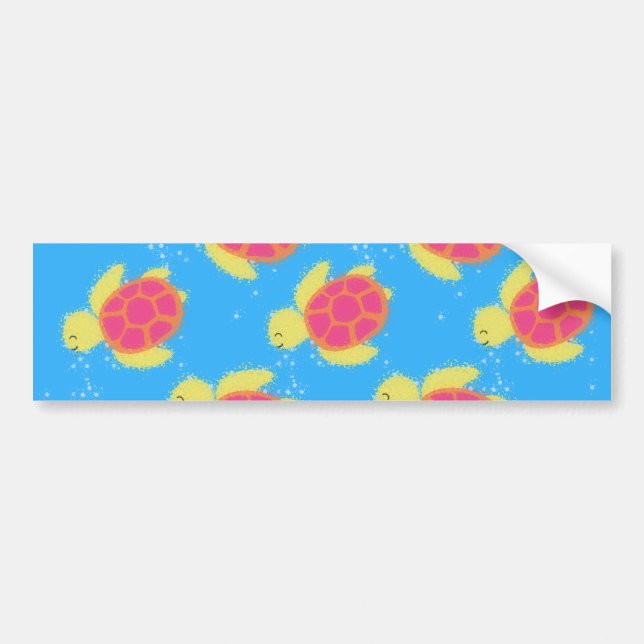 Cartoon Sea Turtle Pattern Autoaufkleber (Vorne)