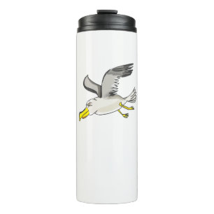 Cartoon Seagull über Kopf Thermosbecher