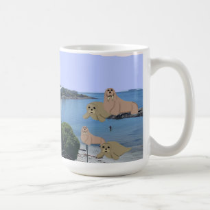 Cartoon Sealions et Walrus Coffee Mug