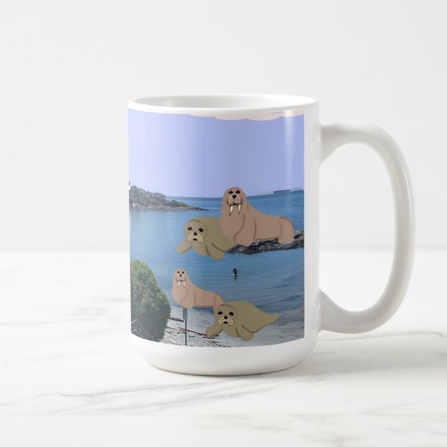 Cartoon Sealions et Walrus Coffee Mug (Droite)