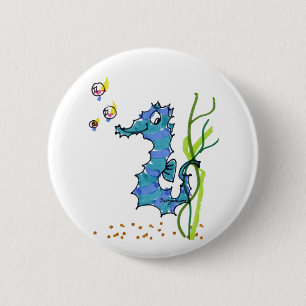 Cartoon Seepferd Niedlich Button