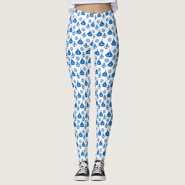 Cartoon-Segel-Boots-Muster Leggings (Vorderseite)
