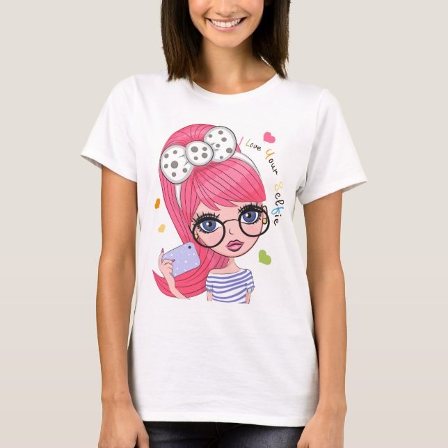 Cartoon Selfie T-Shirt (Vorderseite)