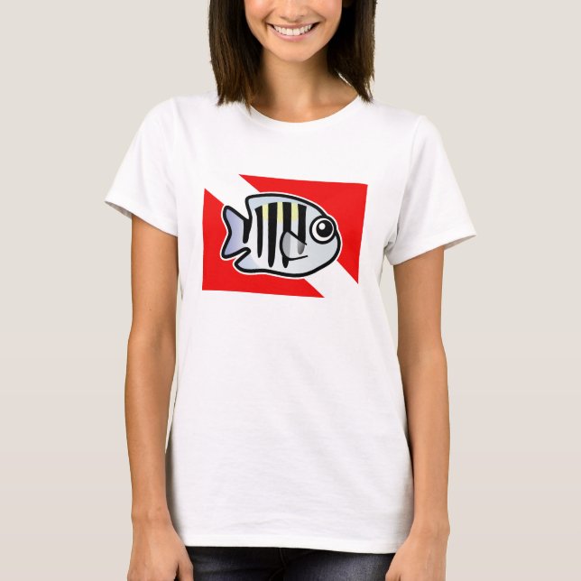 Cartoon-Sergeant-Tauchflagge T-Shirt (Vorderseite)