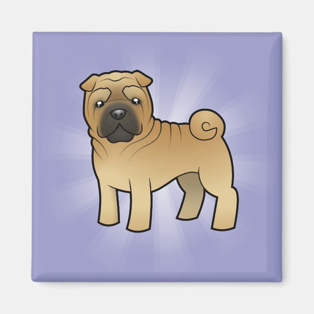 Cartoon Shar Pei Magnet (Vorne)