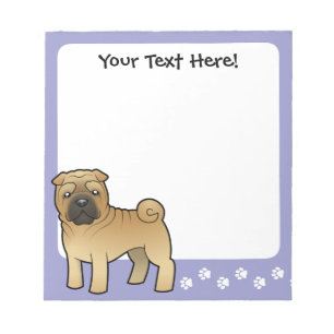 Cartoon Shar Pei Notizblock