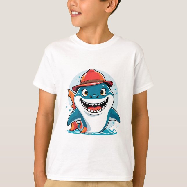 Cartoon Shark Kids Tee (Vorderseite)
