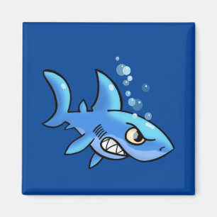Cartoon Shark mit gerösteten Zecken Magnet