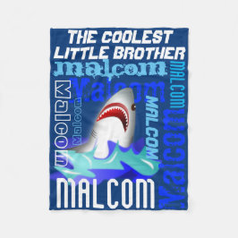 Cartoon Shark Personalisiert Name Cheke Benutzerde Fleecedecke