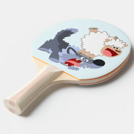 Cartoon Sheep and Wolf Ping Pong Paddle Tischtennis Schläger