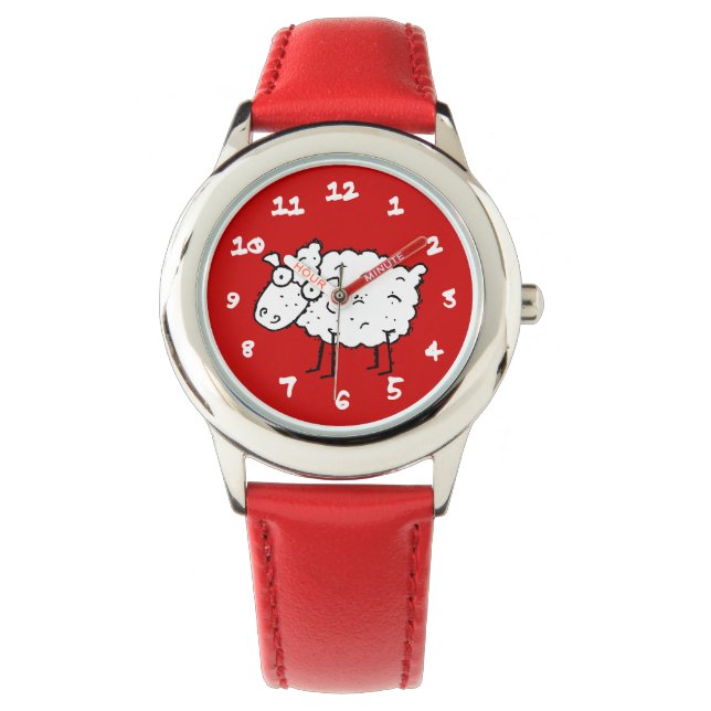 Cartoon Sheep Armbanduhr (Vorderseite)