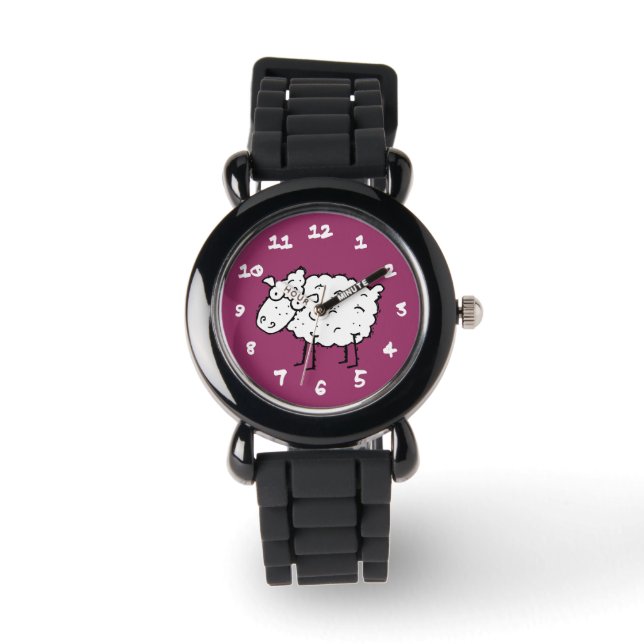 Cartoon Sheep Armbanduhr (Vorderseite)