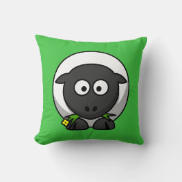 Cartoon Sheep auf Green Kissen