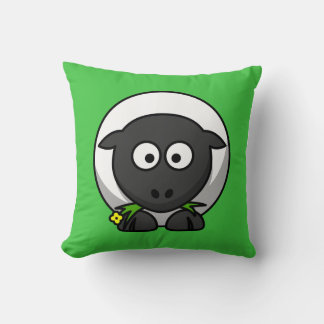Cartoon Sheep auf Green Kissen