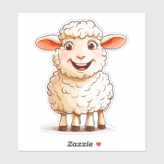 Cartoon Sheep Aufkleber (Blatt)