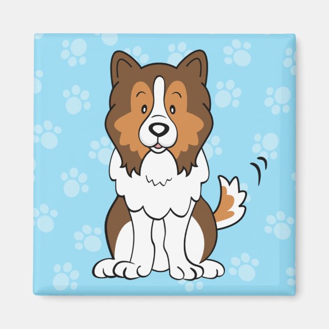 Cartoon Sheltie Magnet (Vorne)