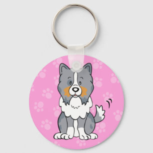 Cartoon Sheltie Schlüsselanhänger