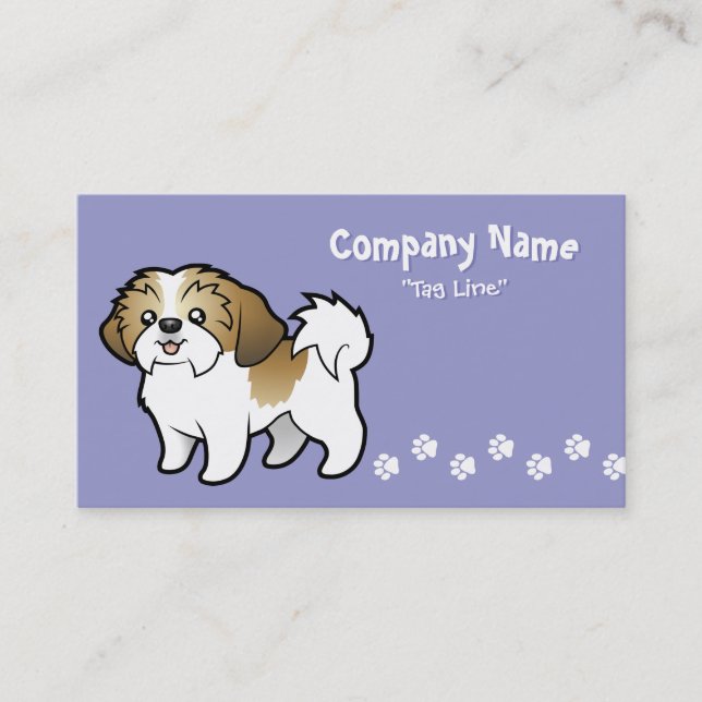 Cartoon Shih Tzu (Welpe geschnitten) Visitenkarte (Vorderseite)