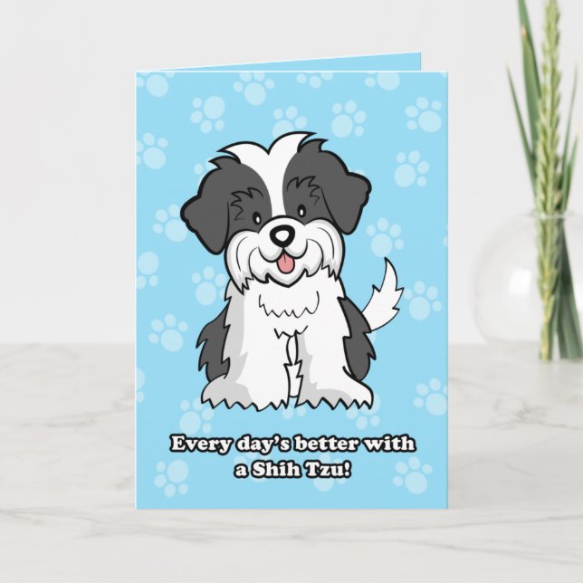 Cartoon ShihTzu Gruß-Karte Karte (Vorderseite)
