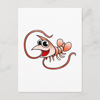 Cartoon Shrimp Postkarte