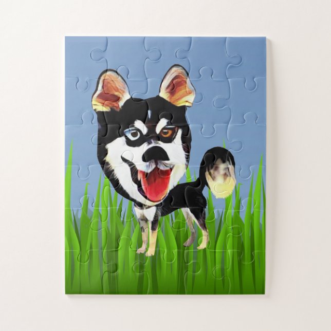 Cartoon Sibirischer Husky-Puzzle für Kinder (Vertikal)