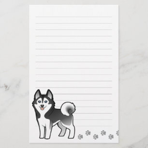 Cartoon-sibirischer Schlittenhund/alaskischer Briefpapier