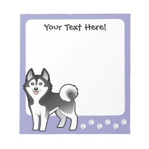 Cartoon-sibirischer Schlittenhund/alaskischer Notizblock