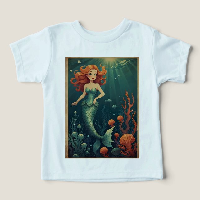 Cartoon Sirène Filles L'Océan Whimsical (Design Recto)