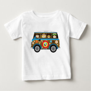 Cartoon Sixties Peace Hippie Van Baby T-shirt