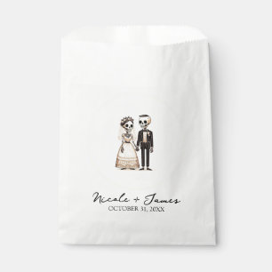 Cartoon Skelettbrücke + Groom Whimsical Wedding Geschenktütchen