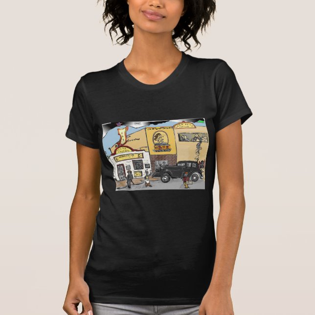 Cartoon-Skizze von Roanokes T-Shirt (Vorderseite)