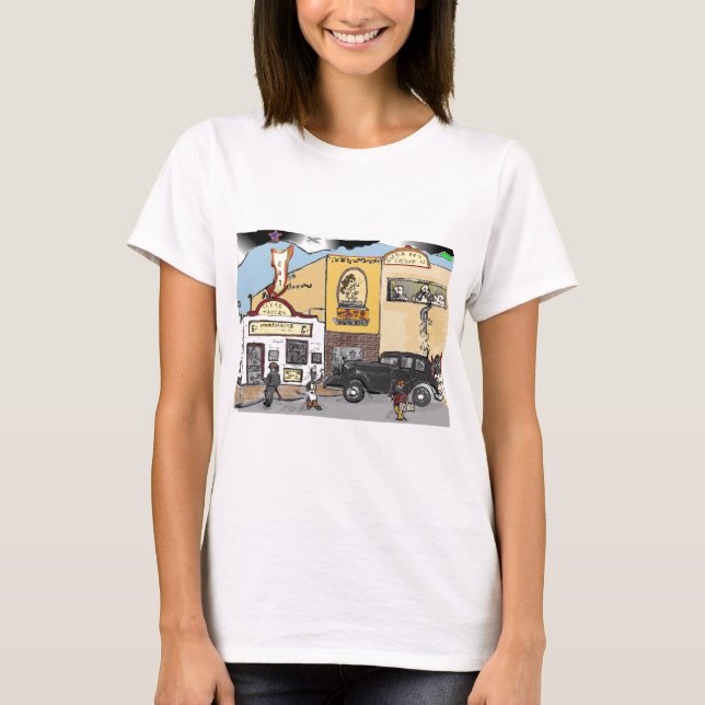 Cartoon-Skizze von Roanokes T-Shirt (Vorderseite)