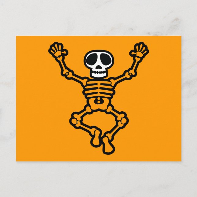 CARTOON SKULL SKELETON GRAFIK DANCING EMO DARK POSTKARTE (Vorderseite)