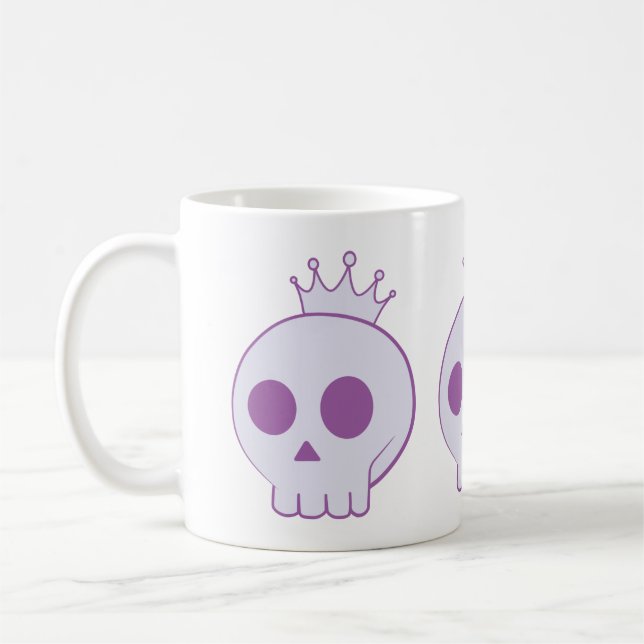 cartoon skull with crown design kaffeetasse (Links)