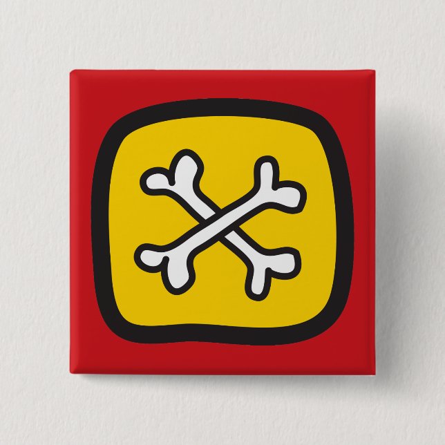 Cartoon Skulls & Bones Halloween Party Button (Vorderseite)