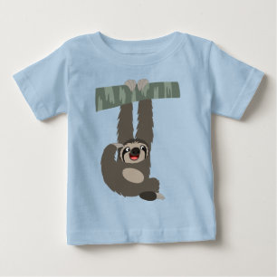 Cartoon Sloth Dangling d'une branche Baby T-Shirt