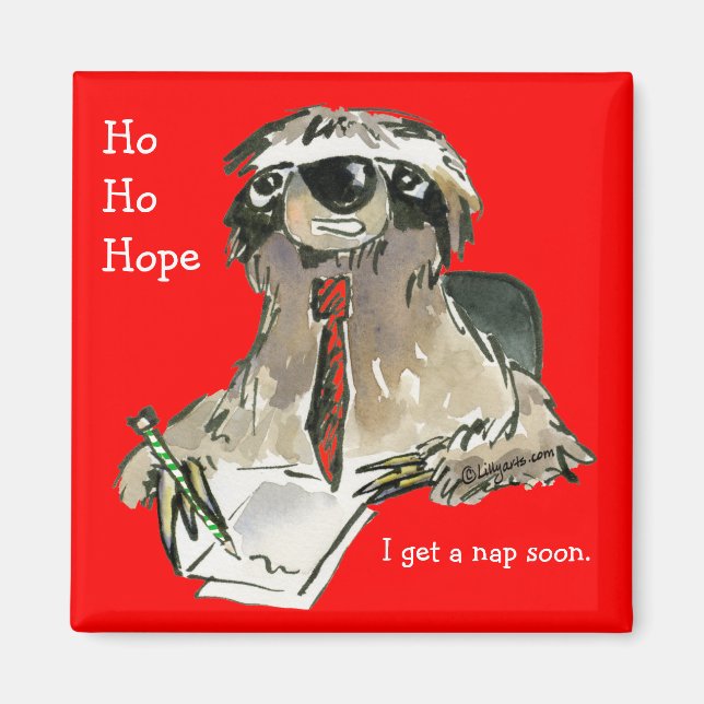Cartoon Sloth Holiday Magnet (Vorne)
