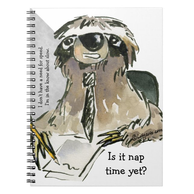 Cartoon Sloth Nickerchen Time Notizblock (Vorderseite)