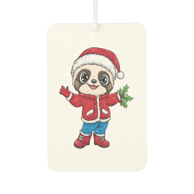 Cartoon Sloth Wealth Autolufterfrischer (Vorderseite)