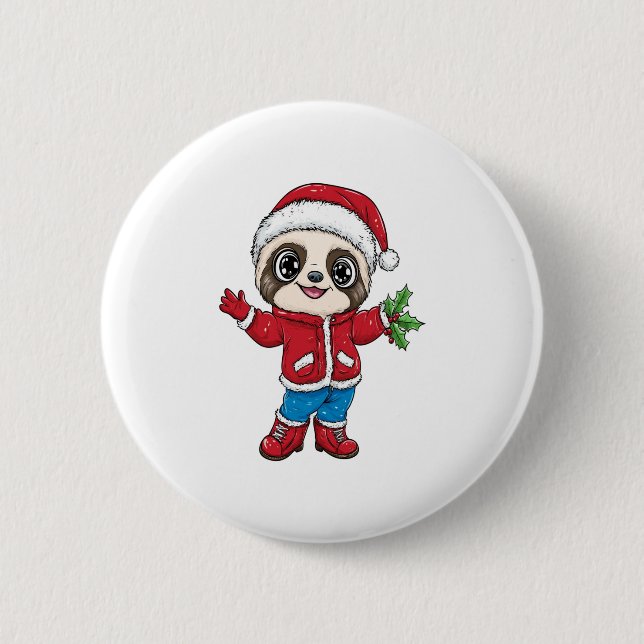 Cartoon Sloth Wealth Button (Vorderseite)