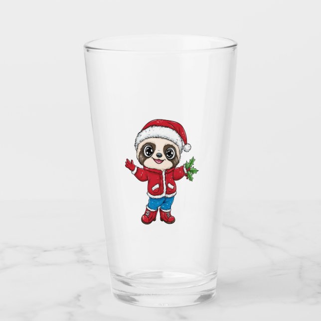 Cartoon Sloth Wealth Glas (Vorderseite)