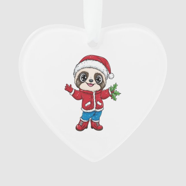 Cartoon Sloth Wealth Ornament (Vorderseite)