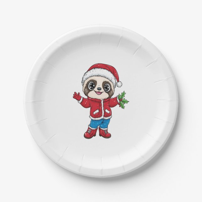 Cartoon Sloth Wealth Pappteller (Vorderseite)