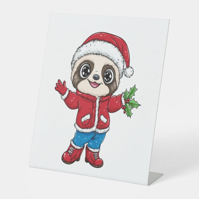 Cartoon Sloth Wealth Sockelschild (Vorderseite)