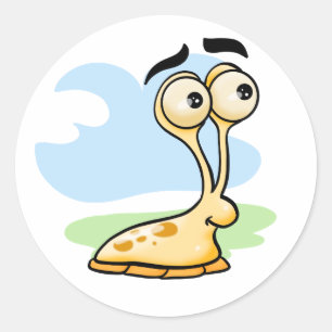 Cartoon Slug Runder Aufkleber
