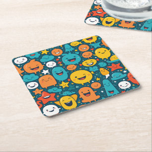 Cartoon Smileys Paper Untersetzer