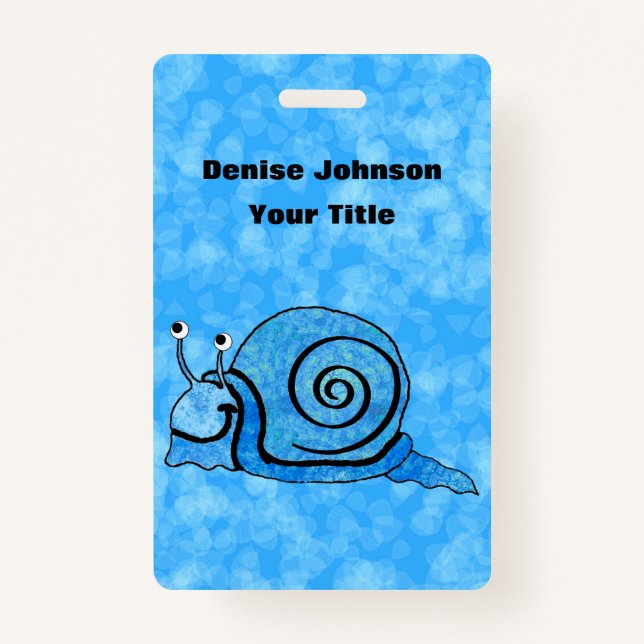 Cartoon Snail Blue Gemusterte Muschel über den Mix Ausweis (Vorderseite)