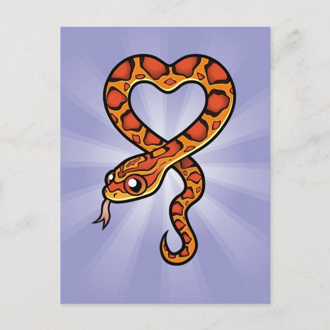 Cartoon Snake Postkarte (Vorderseite)